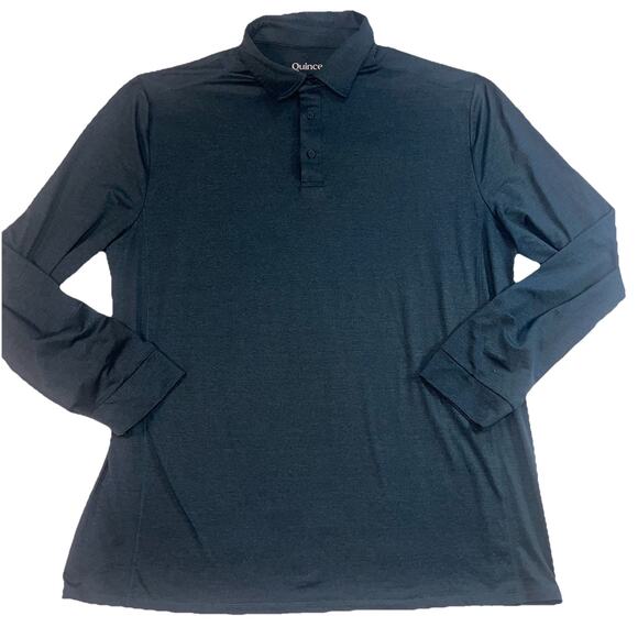Quince Flowknit Polo Shirt Men’s Size XL Blue Ultra Soft Performance Long Sleeve - Picture 2 of 16